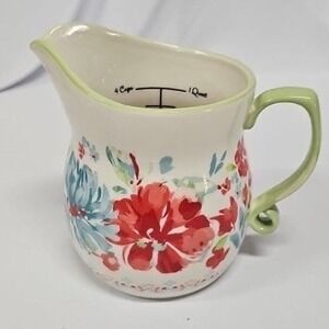 The Pioneer Woman Breezy Blossom 4 Cup Ceramic Measuring Pitcher 1 Quart Floral